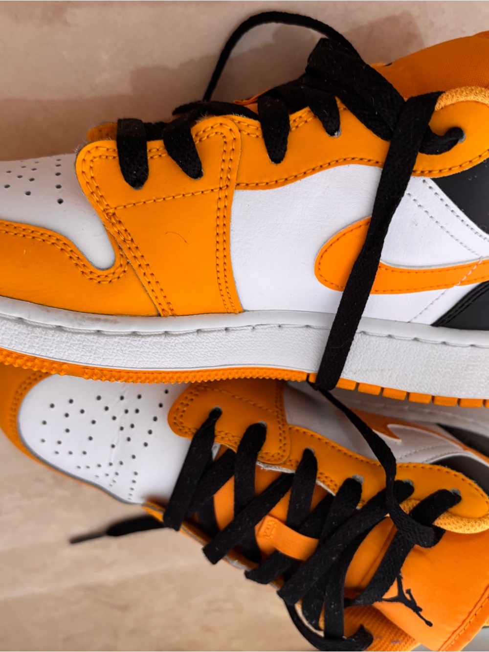 Jordan Kids Orange, White & Black Low-Top Sneakers